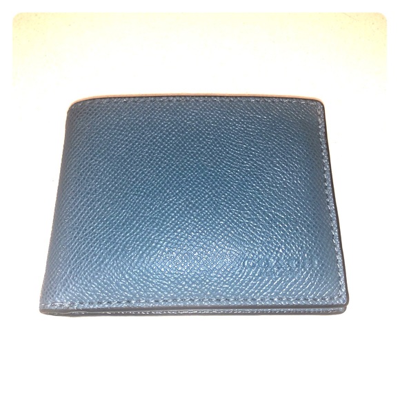 Coach Other - Men’s Light Blue Coach Textured Leather Wallet